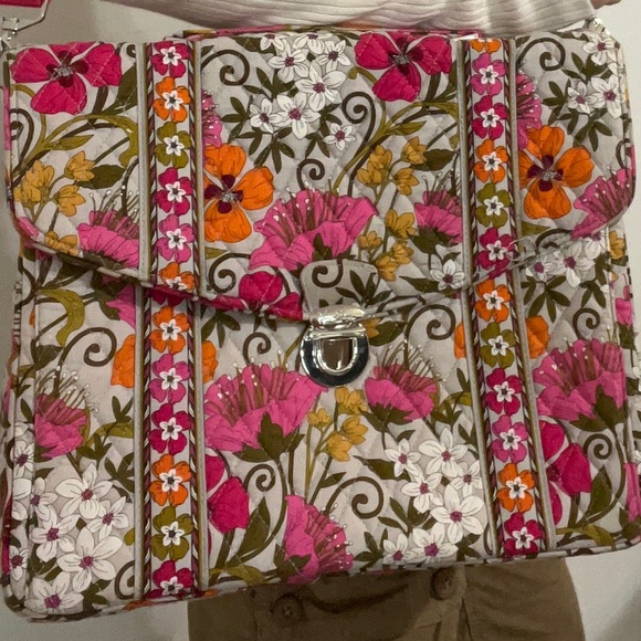 Vera Bradley Tea Garden Messenger/Laptop Bag Top Handle/Long Strap - Picture 6 of 10
